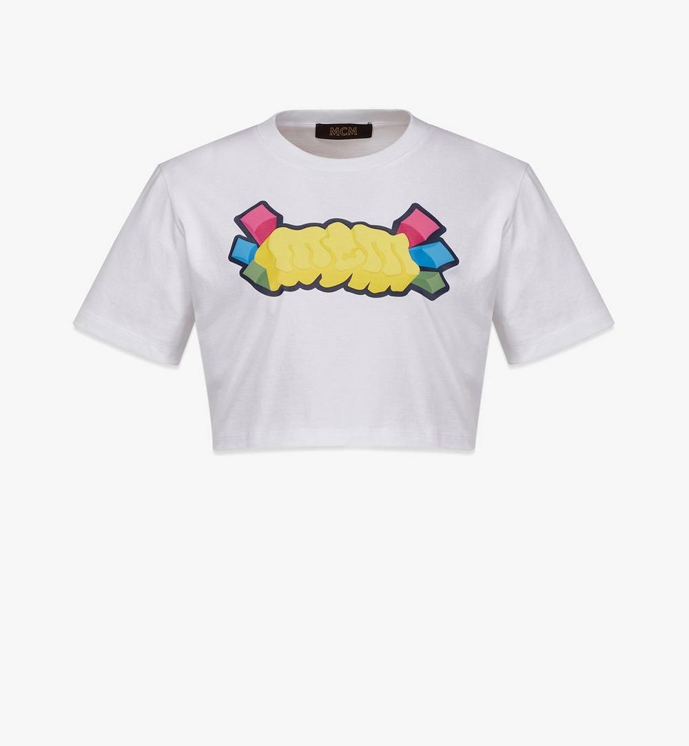 T-shirt court MCM Sommer à logo cubique imprimé en coton biologique pour homme 1